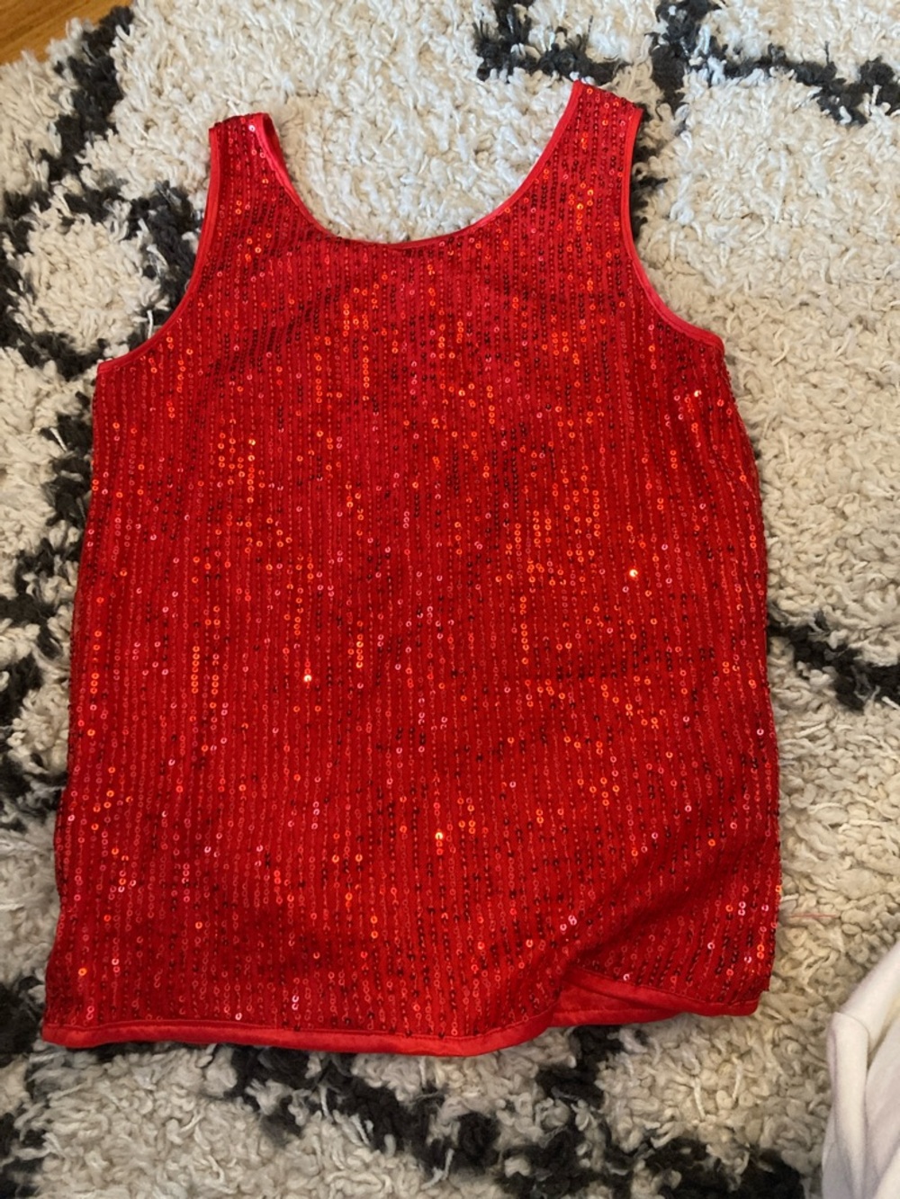 Girls Red Sequin Tank Top